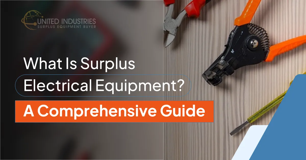 Surplus electrical equipment guide featuring wire strippers, diagonal cutters, and a screwdriver on a wooden surface.