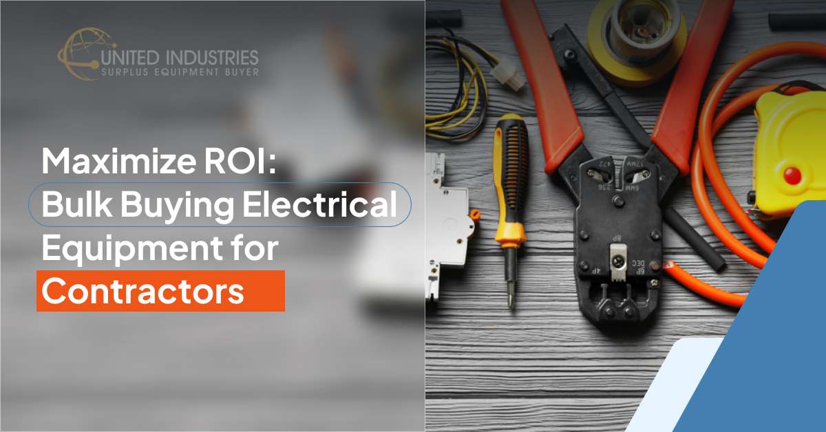 Guide cover with electrical tools and the title "Maximize ROI: Bulk Buying Electrical Equipment for Contractors."