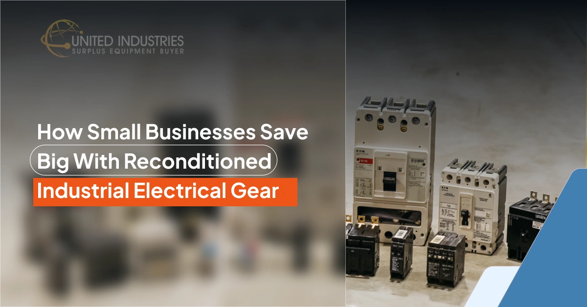 Reconditioned industrial electrical gear, including circuit breakers, for small business savings.