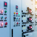 A Low Voltage motor control center cabinet in coal power plant. blurred for background.
